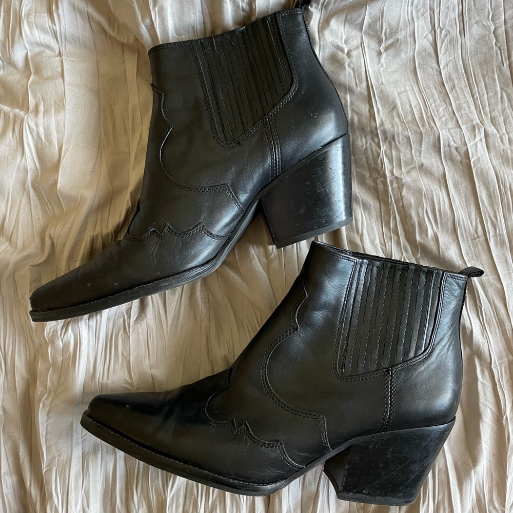 Sam Edelman Black Cowboy Boots